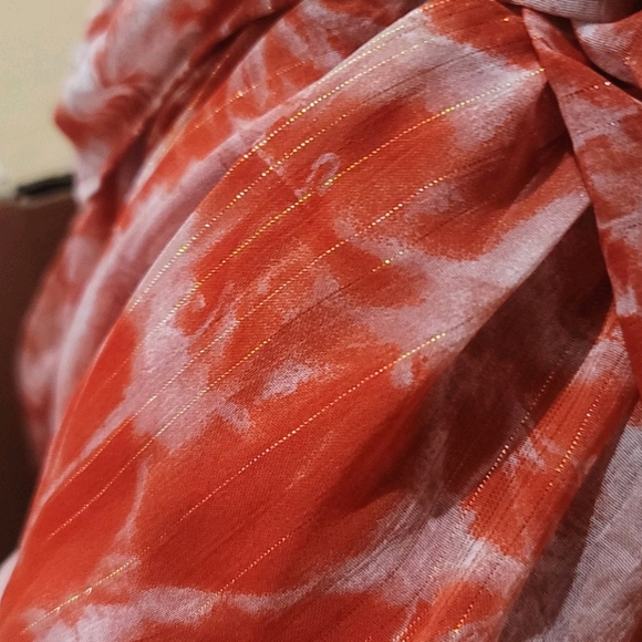 BACKLESS SLEEVELESS MAXI DRESS | Tie Dye Twist M-Slit Hem Chiffon Slip Dress S - Picture 7 of 7